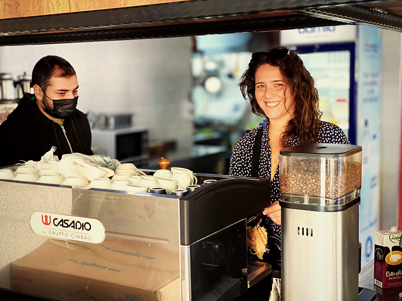 Daniel Sulimani behind a Casadio espresso machine